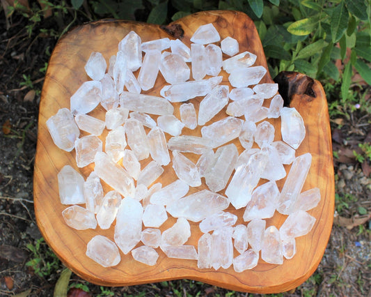 Three Pieces Clear Quartz Points Crystals