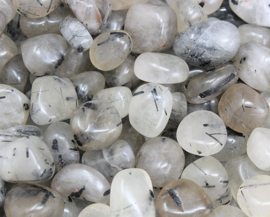 Tourmalinated Quartz Tumbled Stones