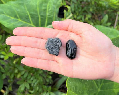 Tourmaline Rough Natural And Tumbled Stones Set