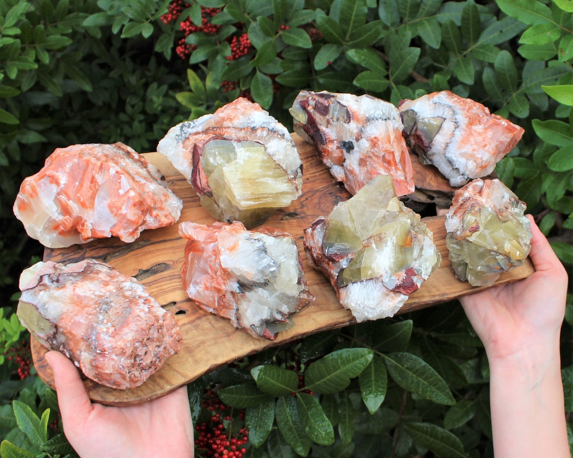 Tri Colored Calcite Natural Crystals