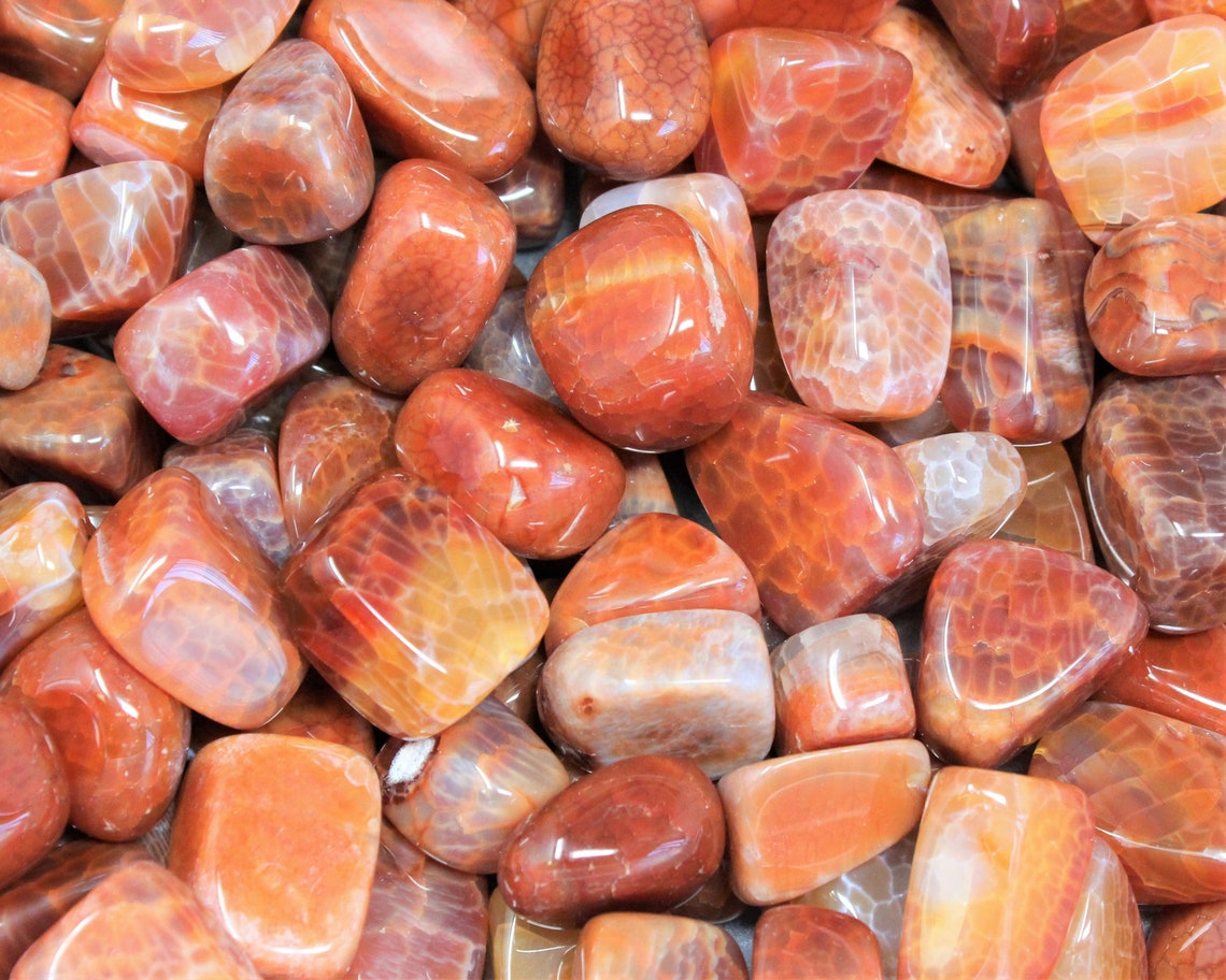 Tumbled Fire Agate Stones