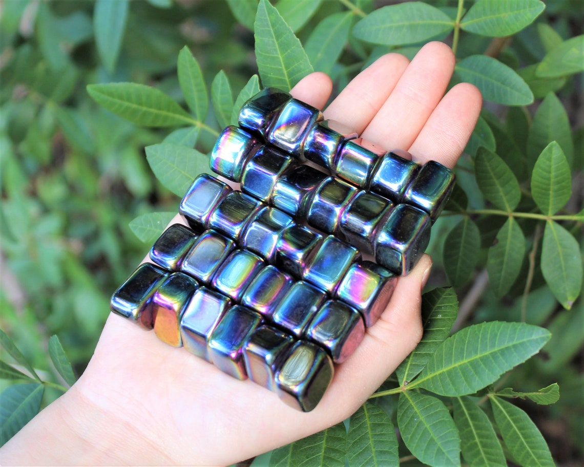 Tumbled Rainbow Hematite Stones