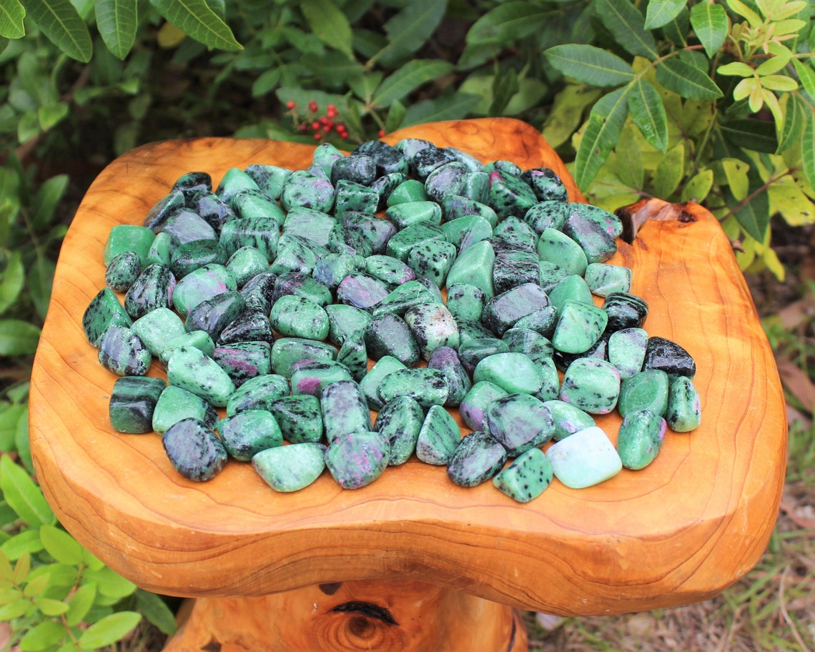 Tumbled Ruby Zoisite Stones