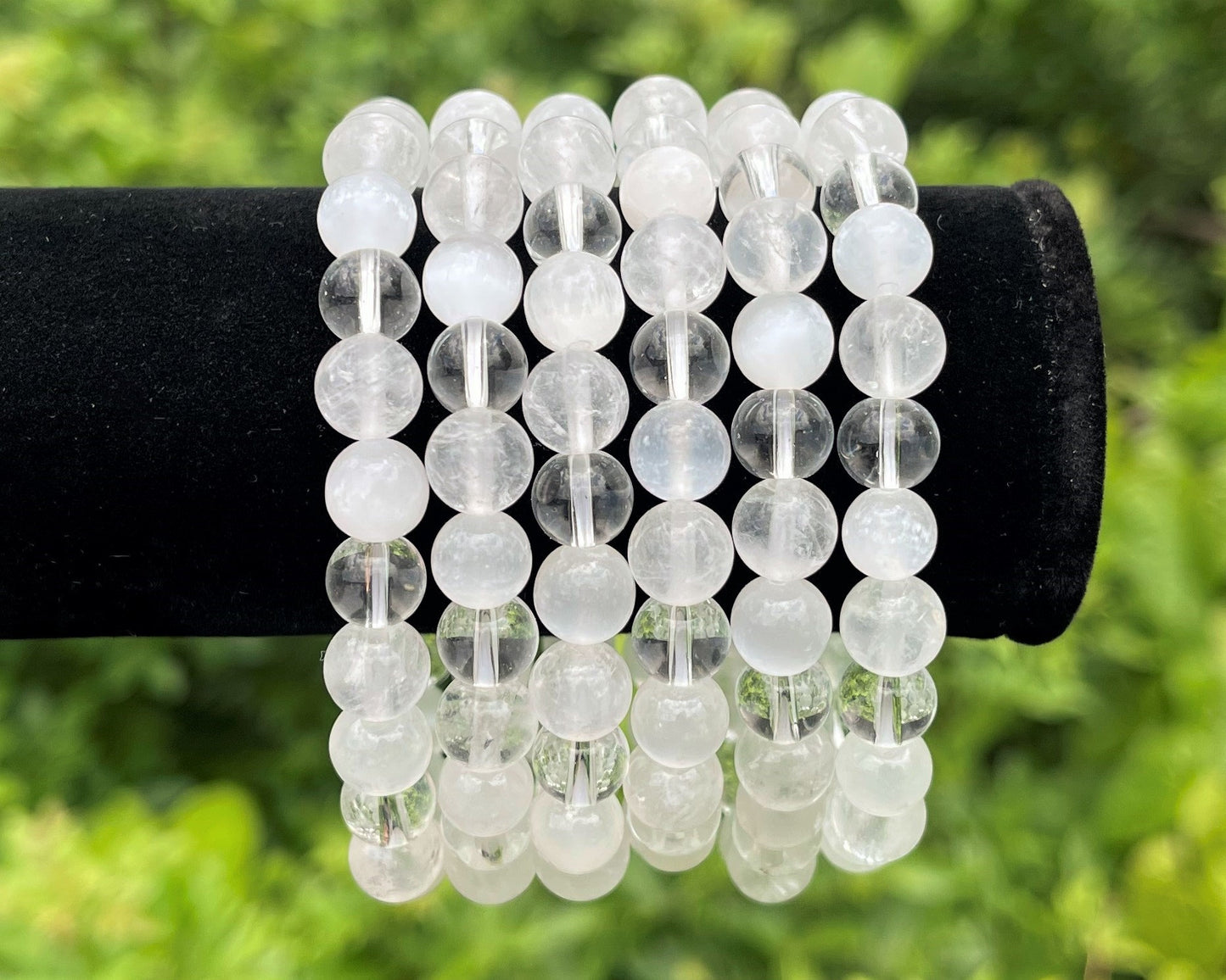 Bracelet Of Clear Quartz And Selenite