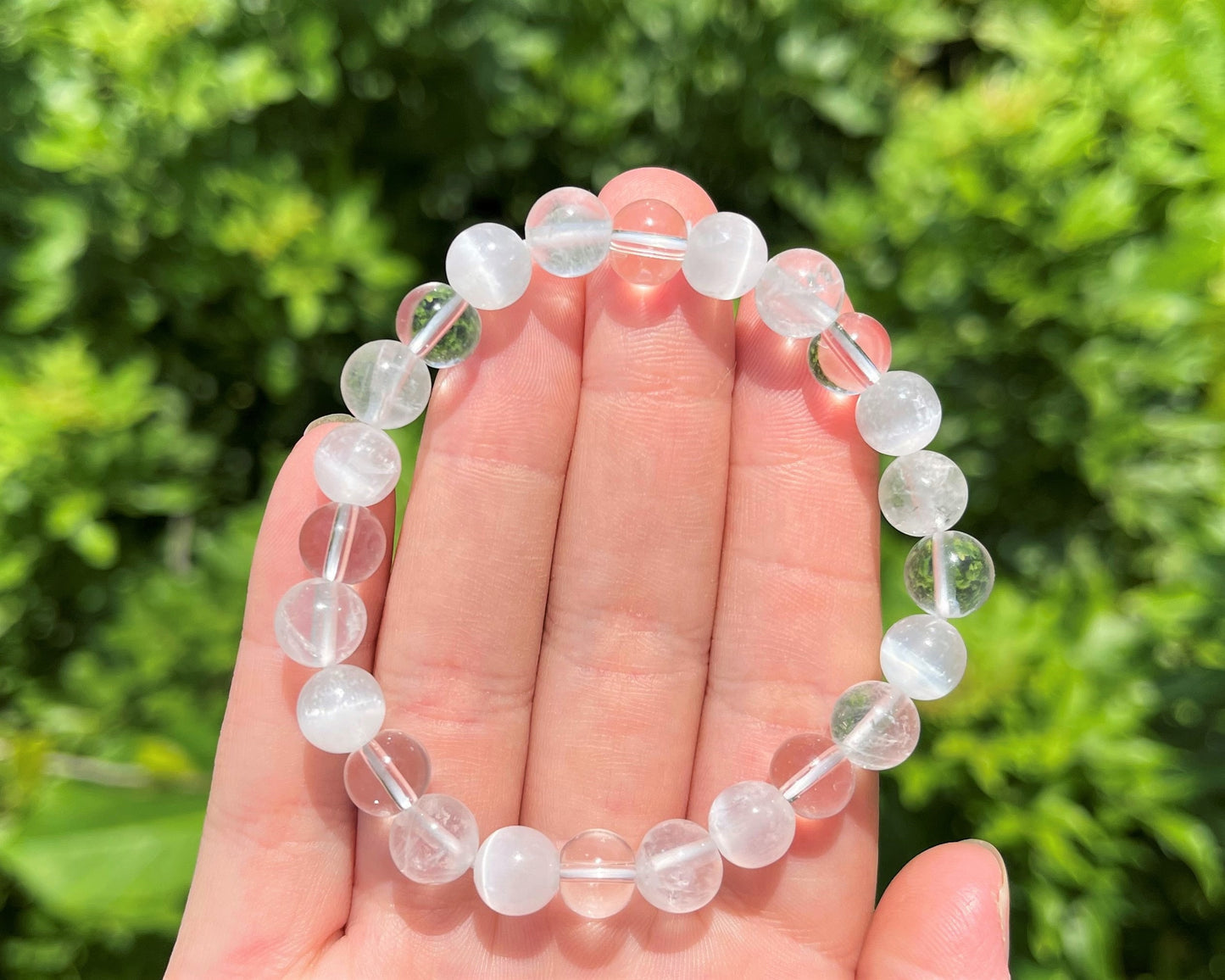 Bracelet Of Clear Quartz And Selenite