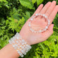 Bracelet Of Clear Quartz And Selenite