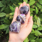 Chevron Amethyst Carved Gemstone