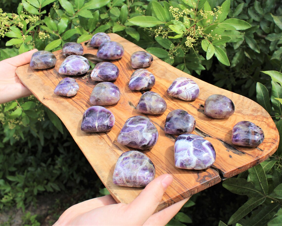 Chevron Amethyst Carved Gemstone