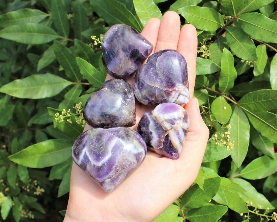 Chevron Amethyst Carved Gemstone