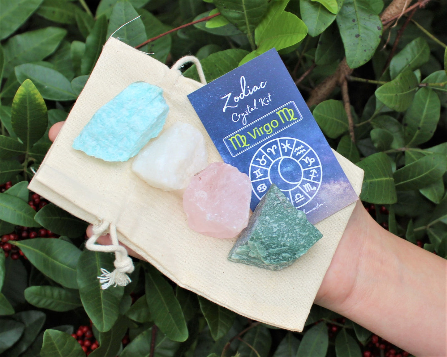 Virgo Zodiac Crystal Kit With 4 Birthstones And Pouch