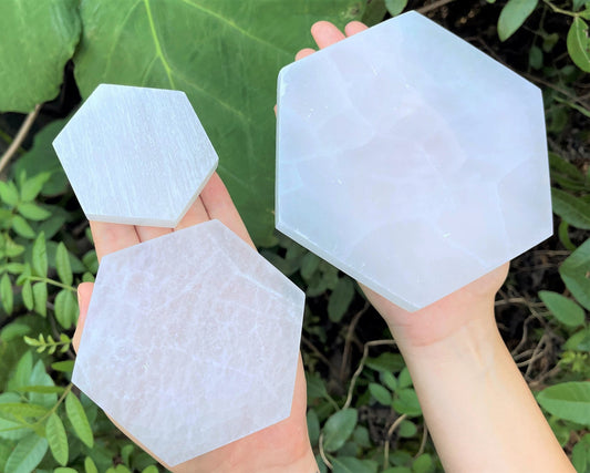 Polished Selenite Hexagon