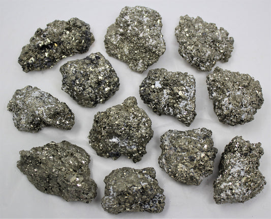 Rough Natural Pyrite Crystal Cluster Pieces