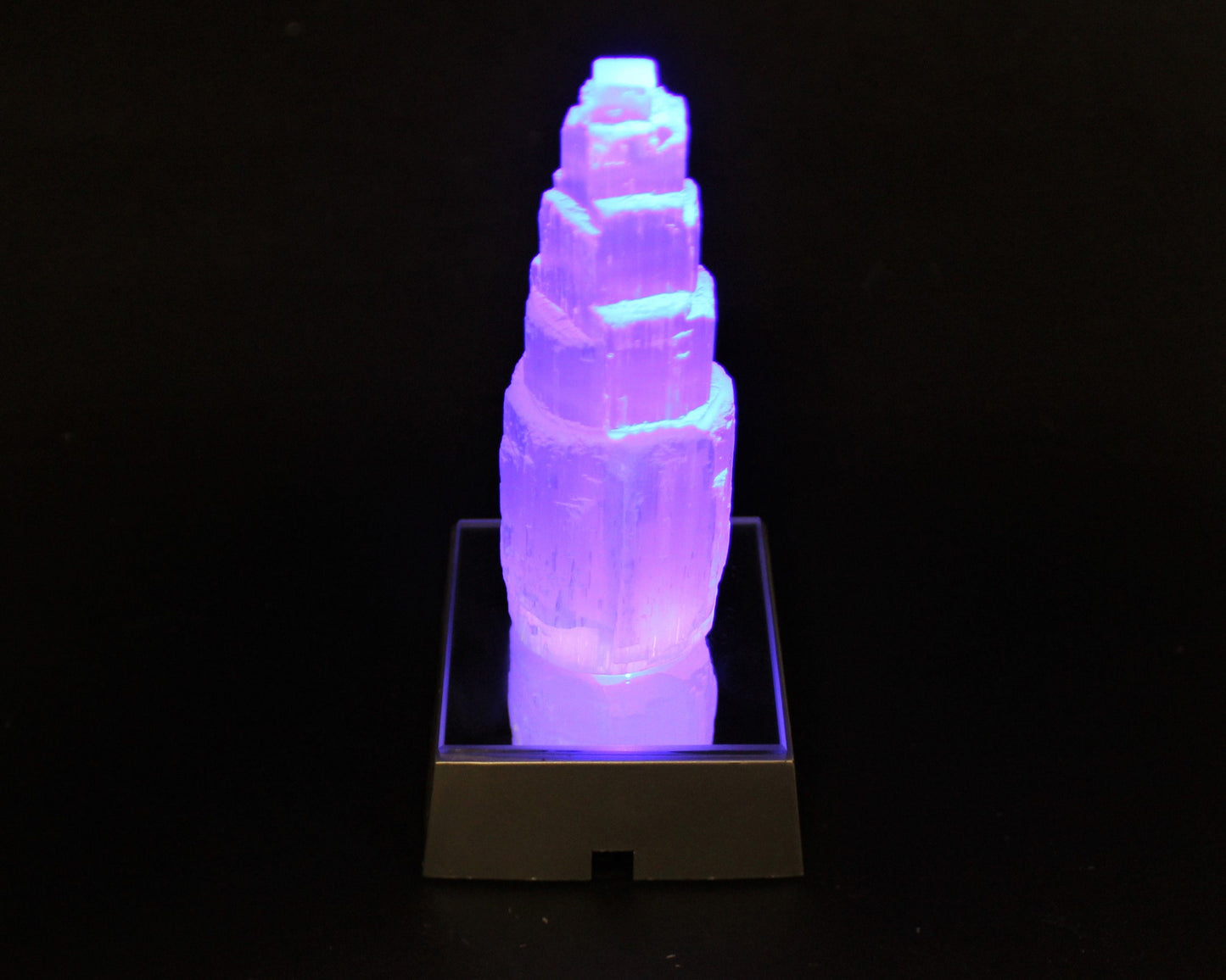 Multi LED Light Base Selenite Tower