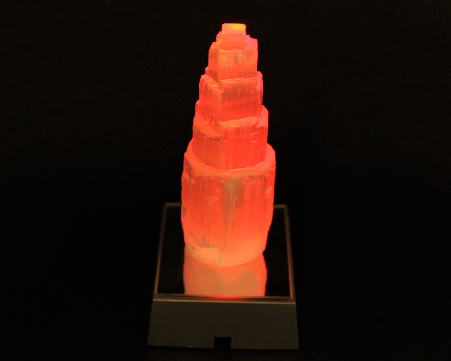 Multi LED Light Base Selenite Tower