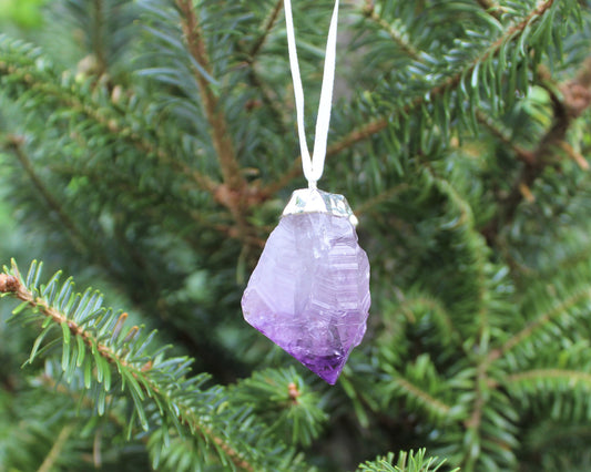 Amethyst Crystal Christmas Ornament