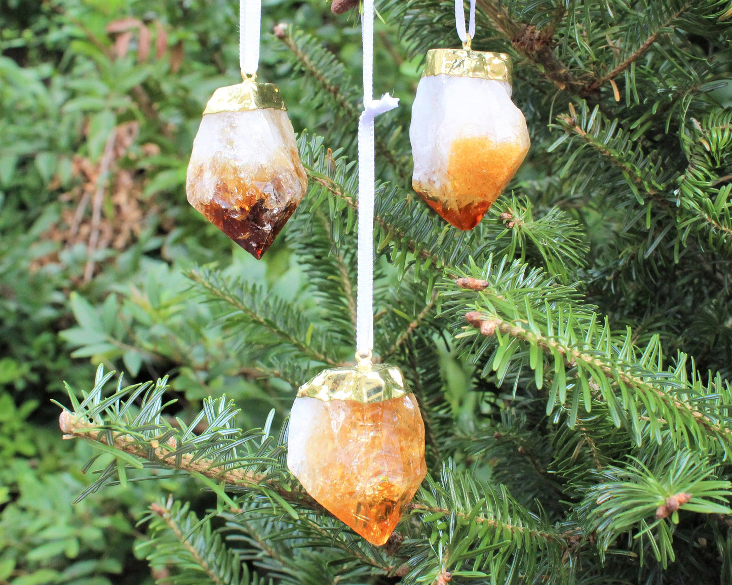 Citrine Crystal Christmas Ornament