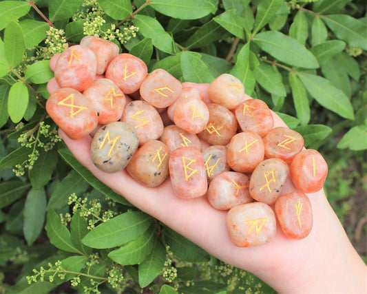 Sunstone Rune Stone Set With Storage Pouch