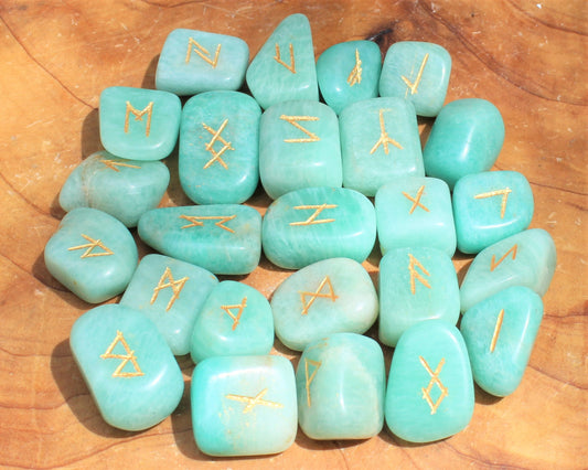 Amazonite Rune Stone Set