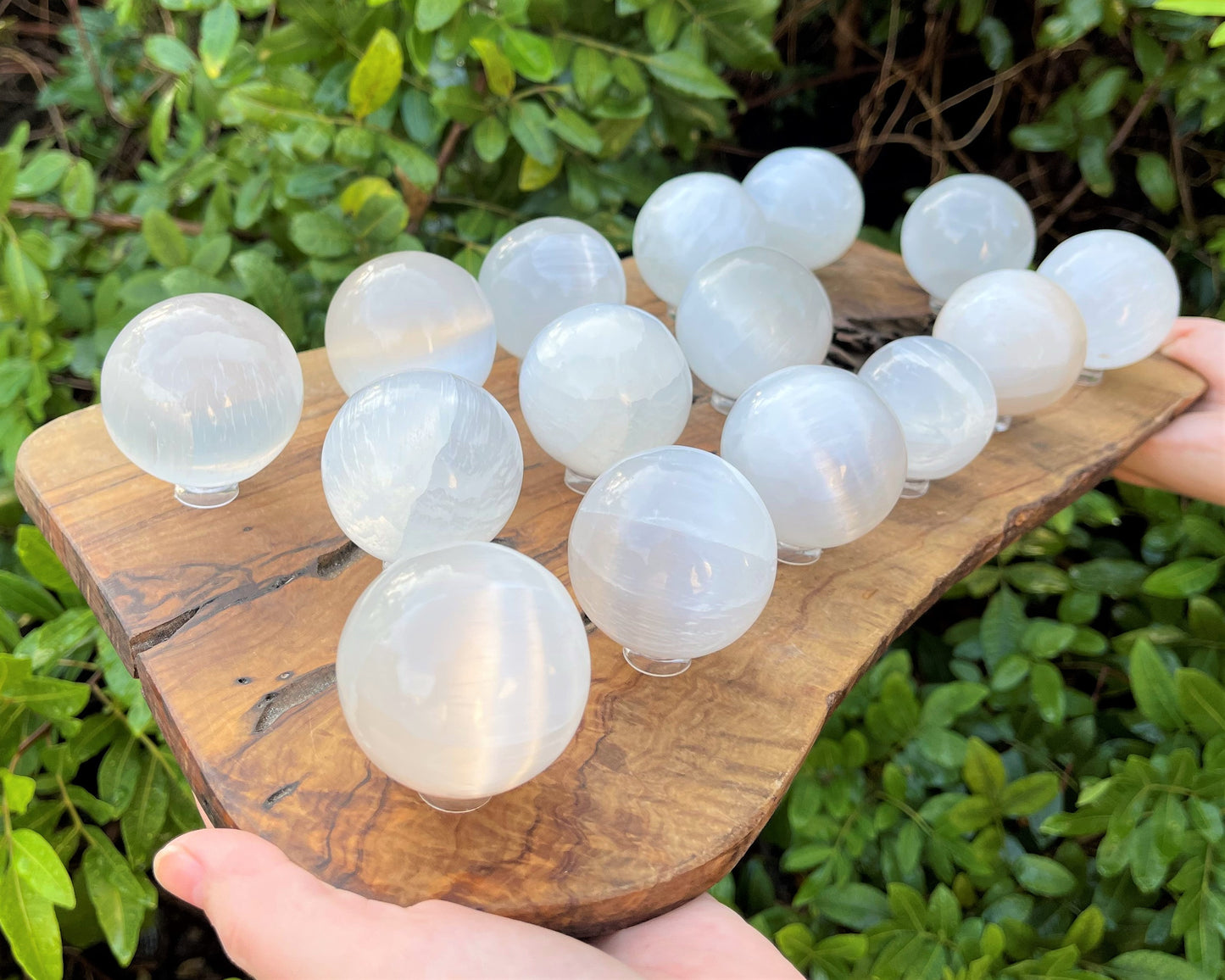 Selenite Crystal Sphere And Display Stand