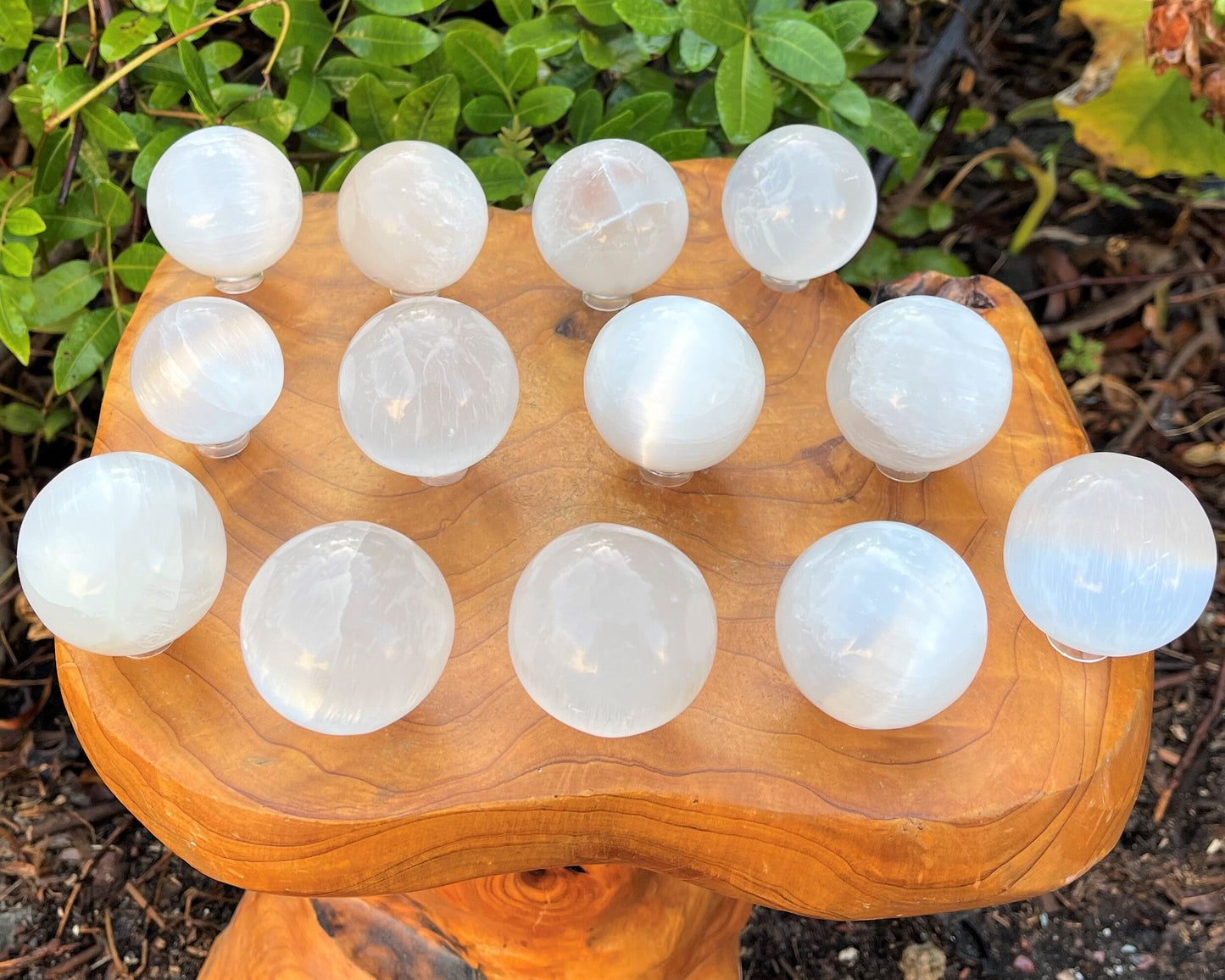 Selenite Crystal Sphere And Display Stand