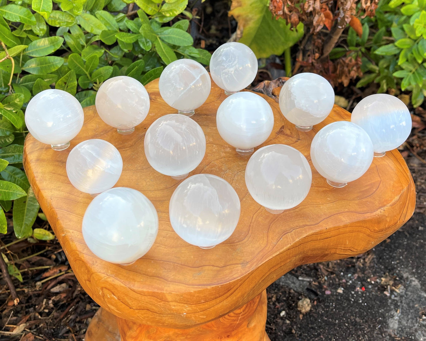 Selenite Crystal Sphere And Display Stand