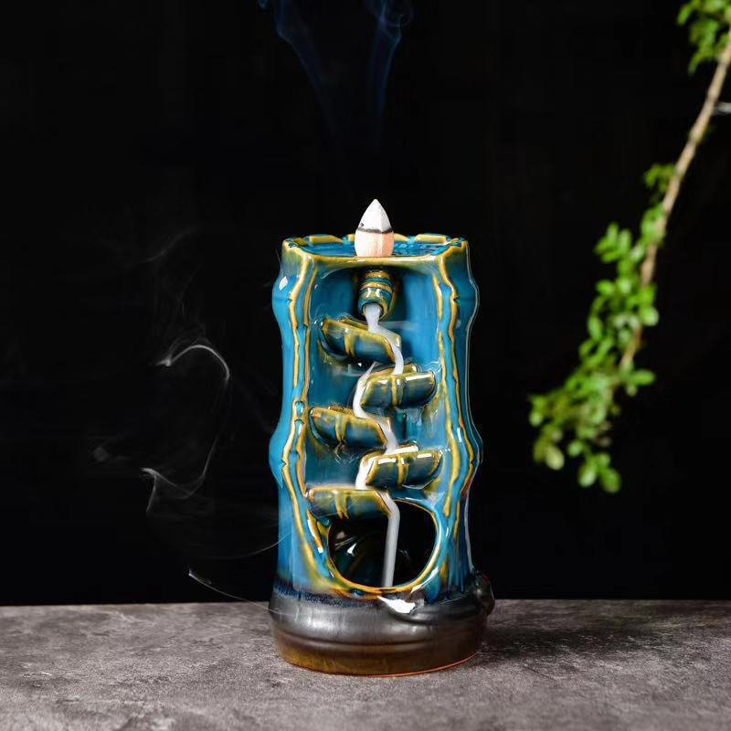 Blue Bamboo Aromatherapy Waterfall Incense Burner