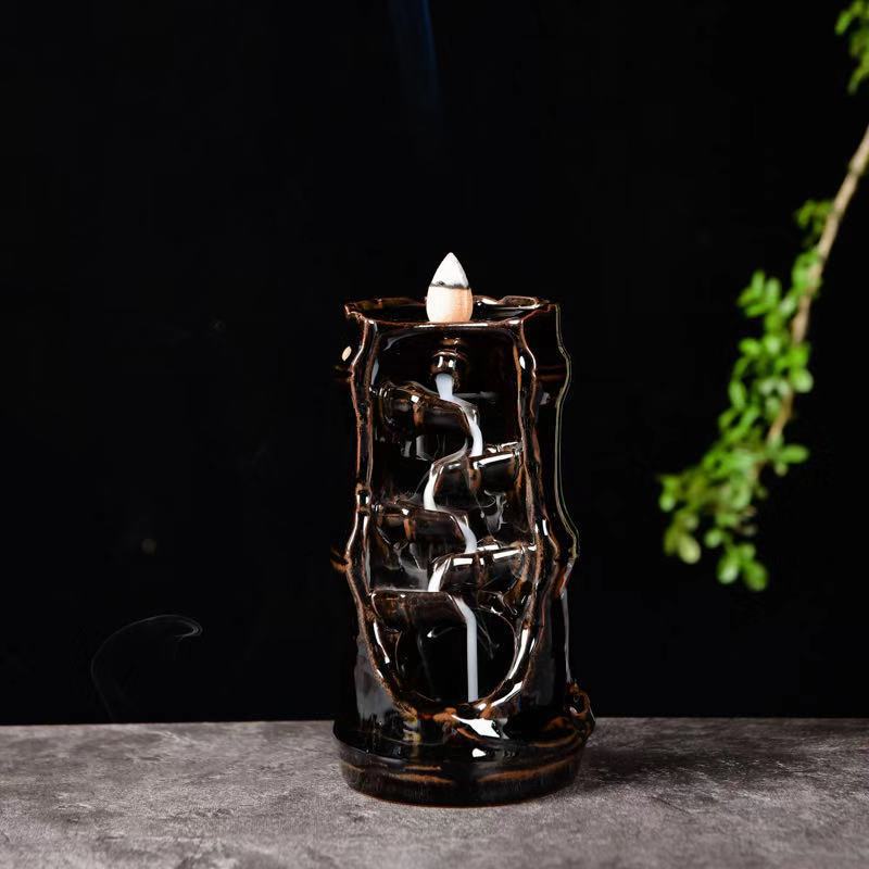 Black Bamboo Aromatherapy Waterfall Incense Burner