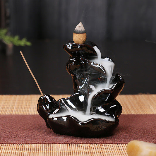 Black Abstract Aromatherapy Waterfall Incense Burner