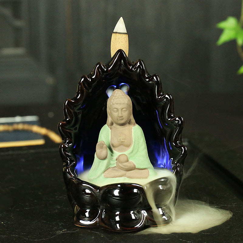 Buddha Under Shade Aromatherapy Waterfall Incense Burner