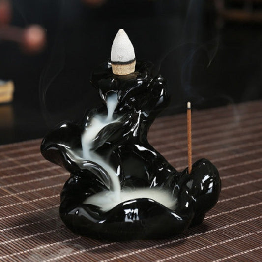 Abstract Waterfall Aromatherapy Incense Burner With 20 Cones