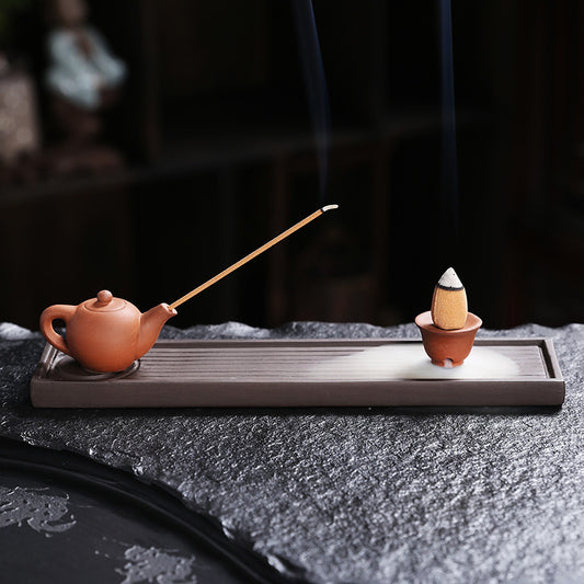 Rectangle Ceramic Teapot Waterfall Backflow Incense
